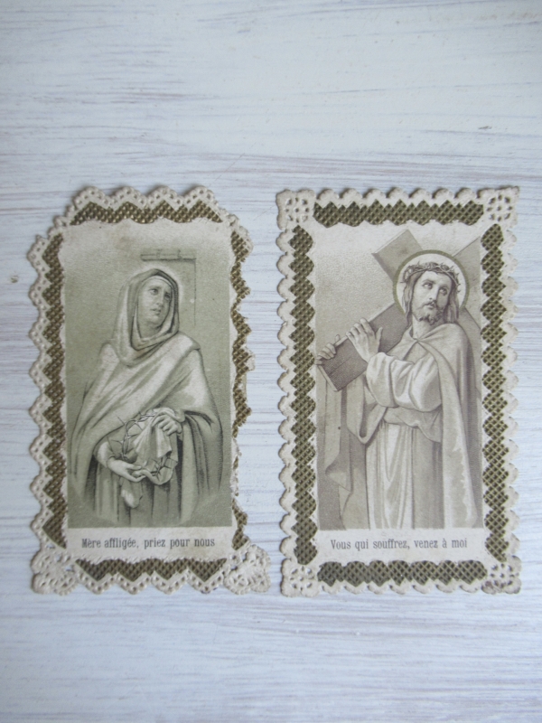 2 oude Franse bidprentjes - Afbeelding 2