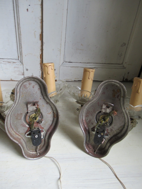 2 oude Franse wandkroonluchters - Afbeelding 5