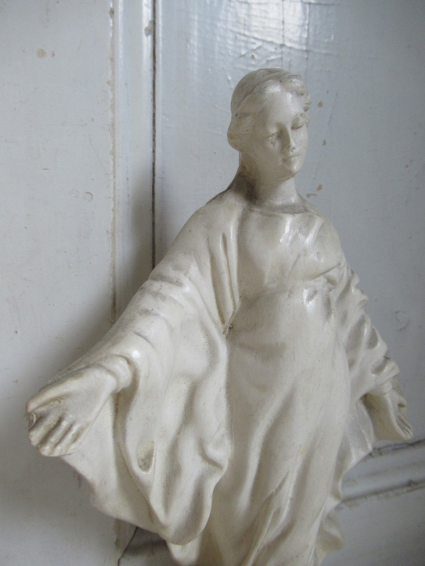 oud Frans heiligen beeldje - Afbeelding 3