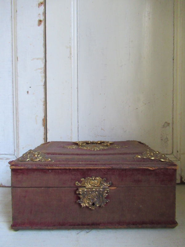 antiek shabby sieraden kistje - Afbeelding 2
