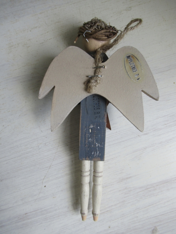 houten engel, blauw - Afbeelding 3