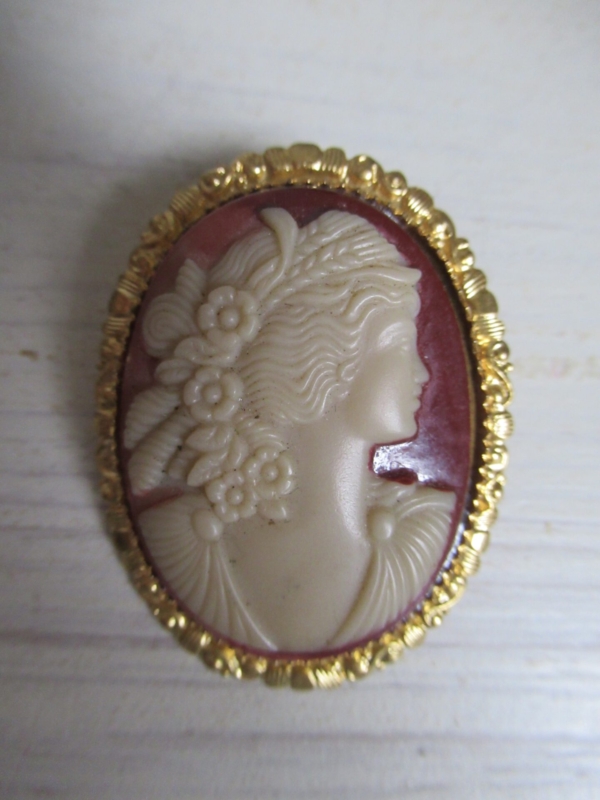 oude broche en/of kettinghanger, camée - Afbeelding 2