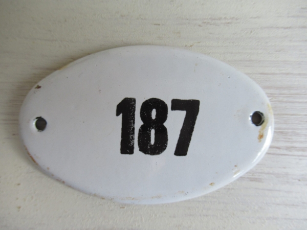 oud emaille cijferplaatje, 187 - Afbeelding 2