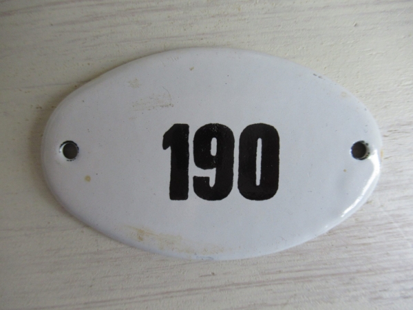 oud emaille cijferplaatje, 190 - Afbeelding 2