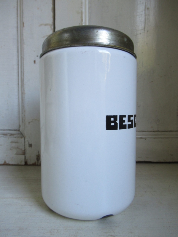 oud emaille beschuit blik - Afbeelding 4