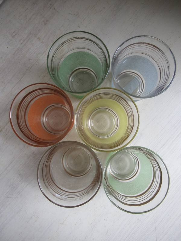 6 oude Franse limonadeglazen, gesuikerd - Afbeelding 5