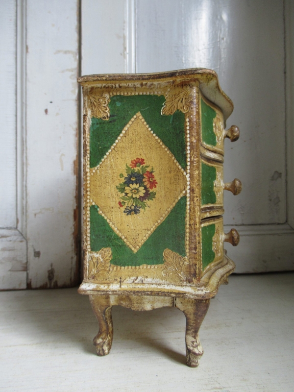 prachtig antiek (sieraden-) ladenkastje - Afbeelding 5