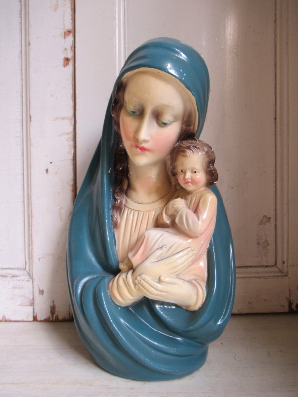 prachtig oud Maria met kind beeld - Afbeelding 2