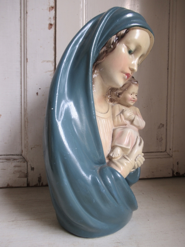 prachtig oud Maria met kind beeld - Afbeelding 3