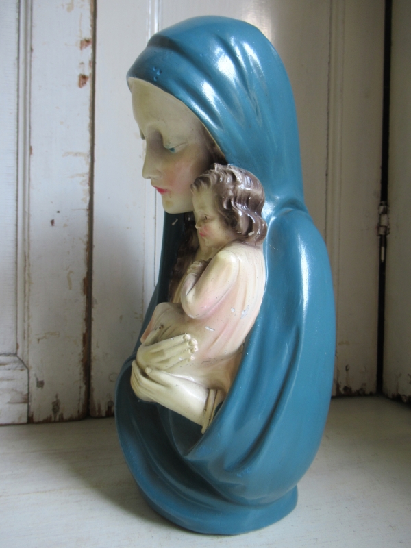 prachtig oud Maria met kind beeld - Afbeelding 4
