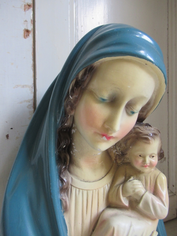 prachtig oud Maria met kind beeld - Afbeelding 5