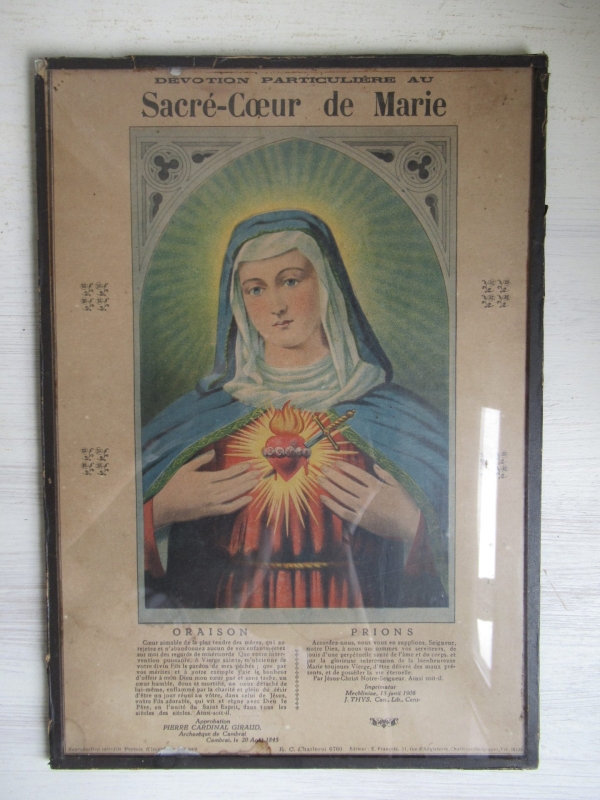 oude religieuze afbeelding achter glas - Afbeelding 2