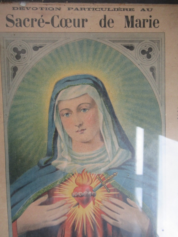 oude religieuze afbeelding achter glas - Afbeelding 3