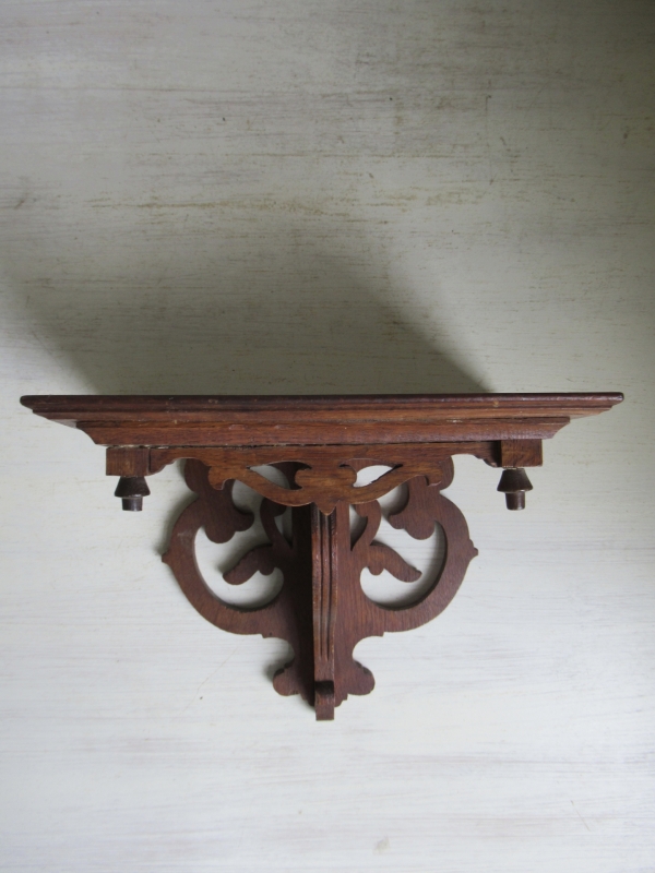 oud houten wandplankje / console - Afbeelding 2