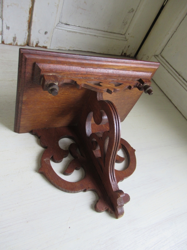 oud houten wandplankje / console - Afbeelding 3