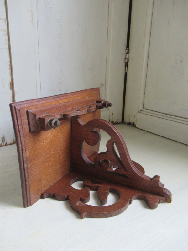 oud houten wandplankje / console - Afbeelding 4