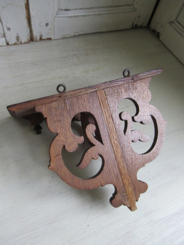 oud houten wandplankje / console - Afbeelding 6