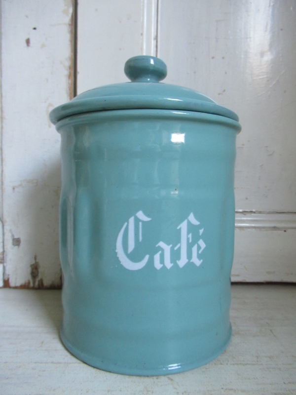 oud Frans emaille voorraadblik, Café - Afbeelding 2