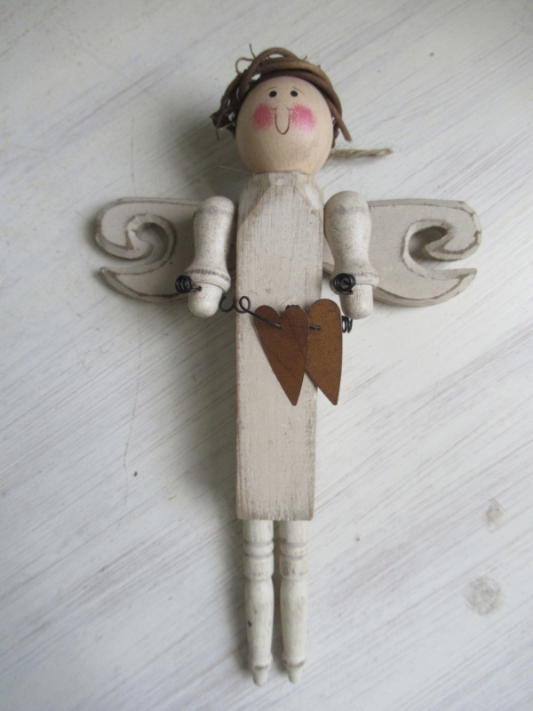 houten engel, crème - Afbeelding 2